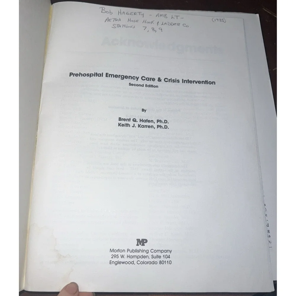 Prehospital Emergency Care & Crisis Intervention Brent Haden & Keith Karren
